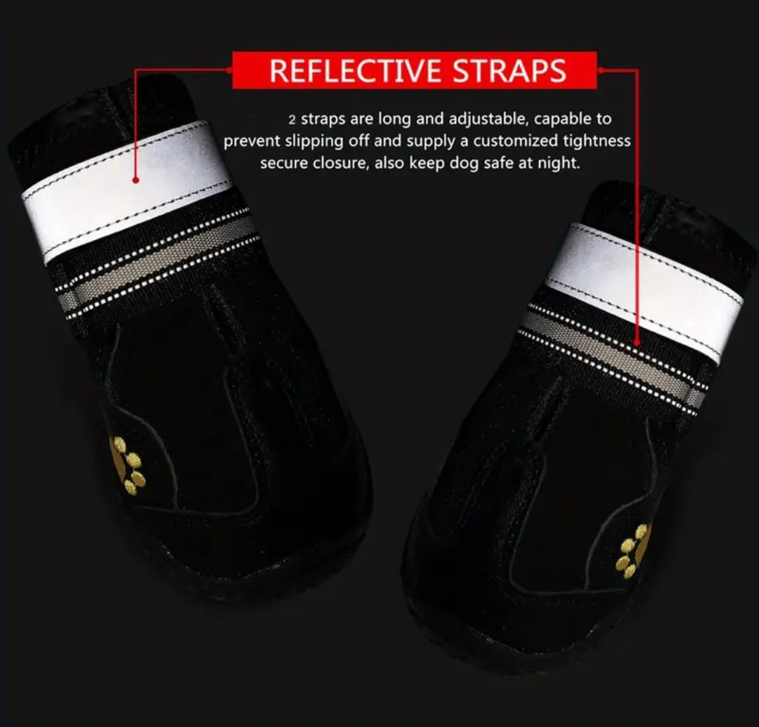 4pcs Dog Shoes For Large Dogs, Medium Dog Boots & Paw Protectors For Winter Snowy Day