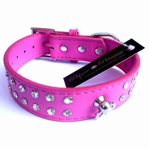 Double Row Crystal Rhinestone Dog Collars 10-20