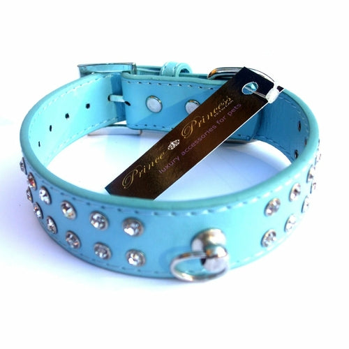 Double Row Crystal Rhinestone Dog Collars 10-20