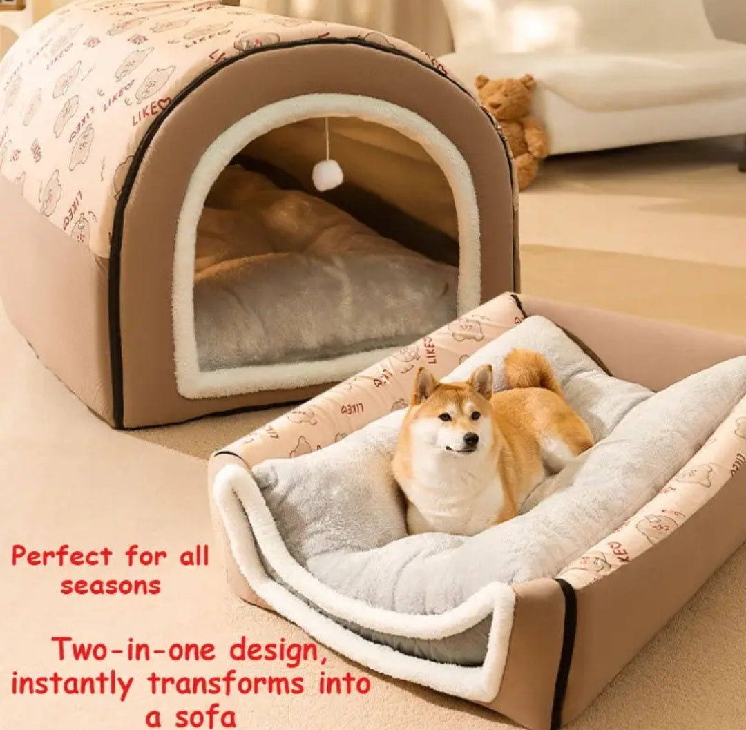 BRAIDOL 2-in-1 Large Pet House & Dog Bed Sofa