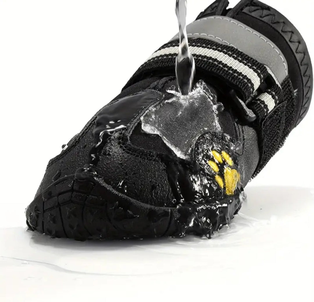 4pcs Dog Shoes For Large Dogs, Medium Dog Boots & Paw Protectors For Winter Snowy Day