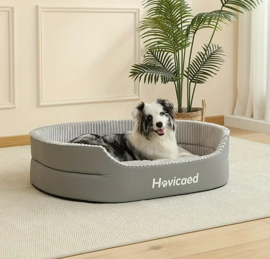 1 Large Dog Bed with Washable Mat and Non-Slip Bottom