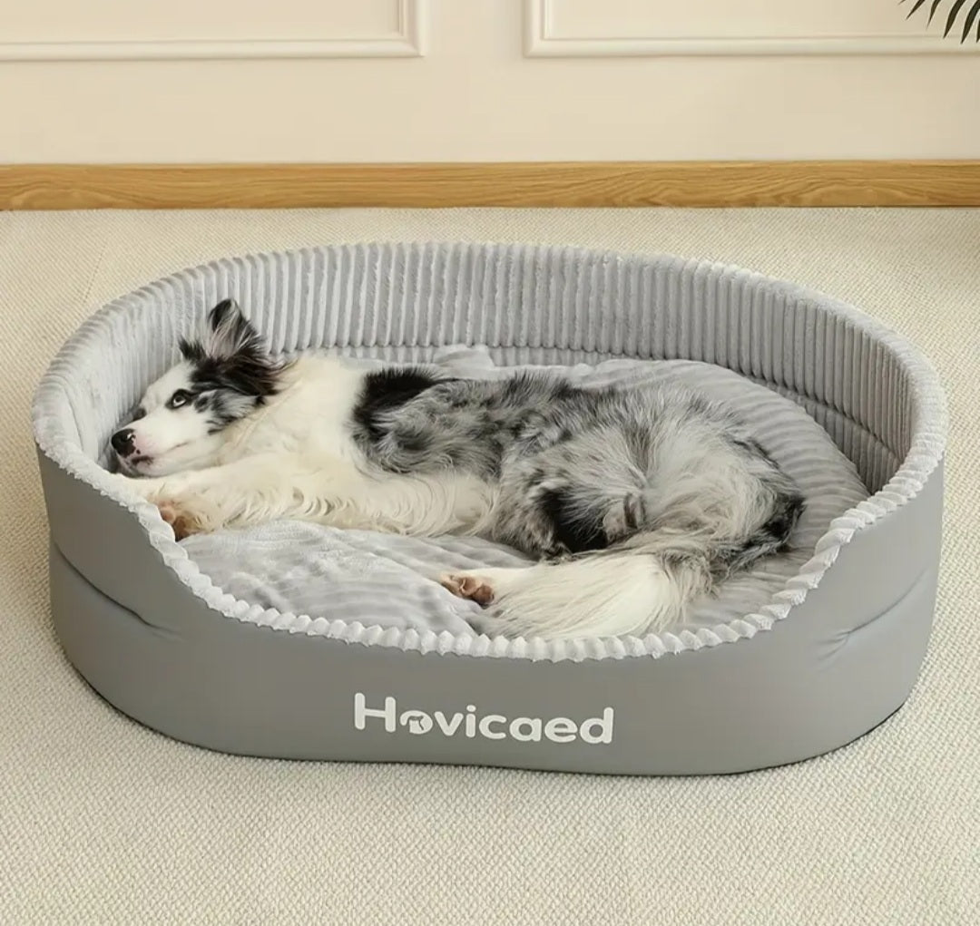 1 Large Dog Bed with Washable Mat and Non-Slip Bottom