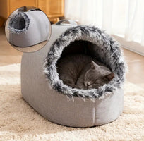 Cozy Enclosed Pet Bed for Cats